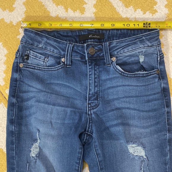 KANCAN 5/26 slant raw hem distressed jeans EUC - Picture 5 of 8